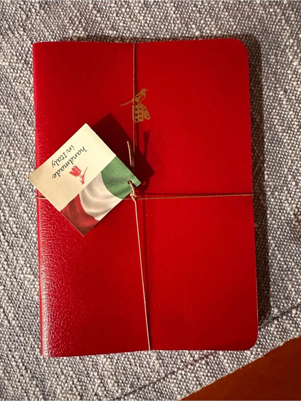 “Bieffe”red leather set of 3 notebooks hand made in Italy